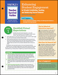 Enhancing Student Engagement by Virtually Establishing, Teaching, and Reinforcing Desired Behavior